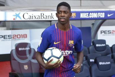 dembele, atacante, barcelona, apresentacao, nou camp, borussia dortmund