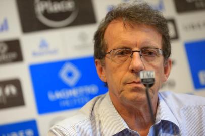  PORTO ALEGRE, RS, BRASIL - 2018.01.05 - Entrevista coletiva do Grêmio, com André Zanotta e Odorico Roman, no CT Luiz Carvalho. (Foto: ANDRÉ ÁVILA/ Agência RBS)