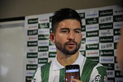  CAXIAS DO SUL, RS, BRASIL, 11/01/2018 - O atacante Guilherme de Queiróz é apresentado no Espórte Clube Juventude. (Marcelo Casagrande/Agência RBS)