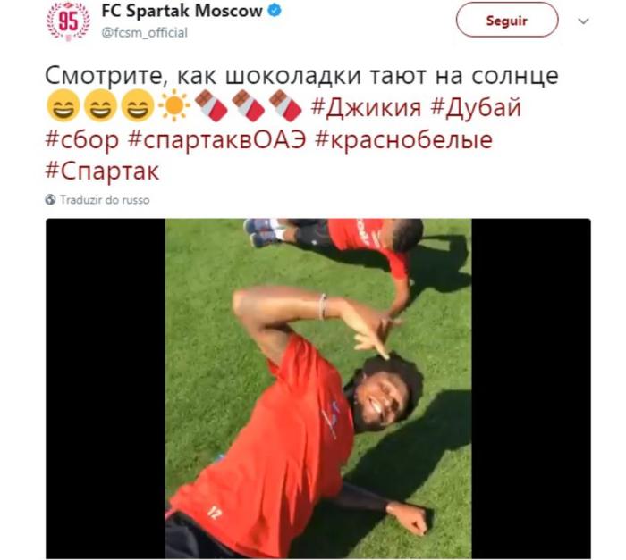 Reprodução / Twitter / Spartak Moscou