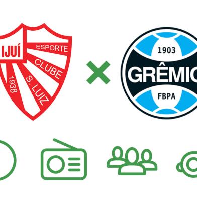 montagem, escudos, futebol, gauchão, grêmio, são luiz