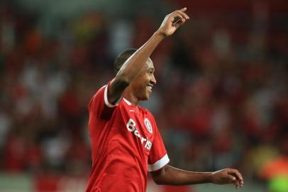  PORTO ALEGRE,RS,BRASIL, 11-03-2015 - Campeonato Gaúcho 2015 - 10ª Rodada, Inter x Aimoré no estádio Beira-Rio. (FOTO:FERNANDO GOMES/ AGÊNCIA RBSJogador Fabrício faz o terceiro gol, assim fechando o placar, Inter 3x0 Aimoré