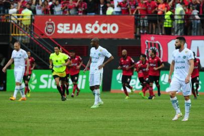  PELOTAS, RS, BRASIL, 17/01/2018. Brasil de Pelotas x Juventude. Partida válida pela primeira rodada do Campeonato Gaúcho, o Gauchão 2018, no Estádio Bento Freitas. (Diogo Sallaberry/Agência RBS)