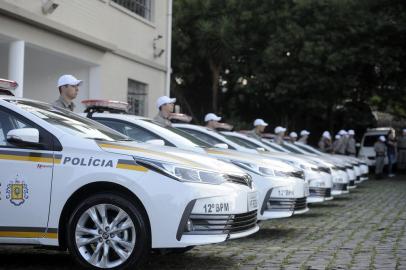  CAXIAS DO SUL, RS, BRASIL, 27/12/2017 - Caxias do Sul e outras quatro cidades da área do Comando Regional de Polícia Ostensiva (CRPO) Serra receberam novas viaturas na tarde desta quarta-feira na sede do 12º BPM, em Caxias, com a presença do governador José Ivo Sartori e do secretário de Segurança Pública, Cezar Schirmer.(Marcelo Casagrande/Agência RBS)