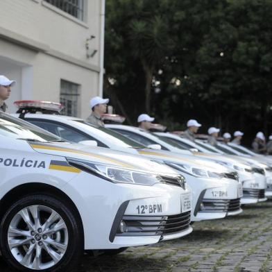  CAXIAS DO SUL, RS, BRASIL, 27/12/2017 - Caxias do Sul e outras quatro cidades da área do Comando Regional de Polícia Ostensiva (CRPO) Serra receberam novas viaturas na tarde desta quarta-feira na sede do 12º BPM, em Caxias, com a presença do governador José Ivo Sartori e do secretário de Segurança Pública, Cezar Schirmer.(Marcelo Casagrande/Agência RBS)