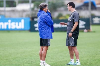 RS - FUTEBOL/GREMIO  - ESPORTES - Jogadores do Gremio realizam treino na tarde desta segunda-feira durante o quinto dia da Pr-Temporada Laghetto Hotis 2018. FOTO: LUCAS UEBEL/GREMIO FBPA