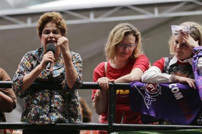  PORTO ALEGRE, RS, BRASIL, 23/01/2018 - Ato com Dilma Rousseff. (FOTOGRAFO: FÉLIX ZUCCO / AGENCIA RBS)