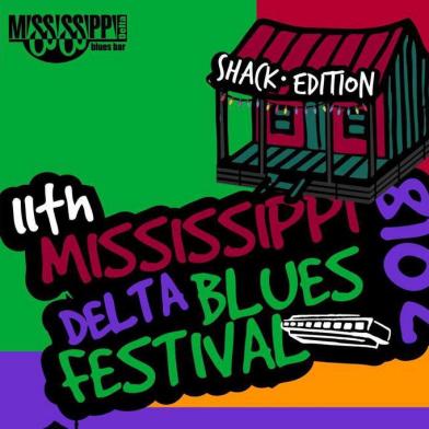 Arte do 11º Mississippi Delta Blues Festival, que ocorrerrá em 2018