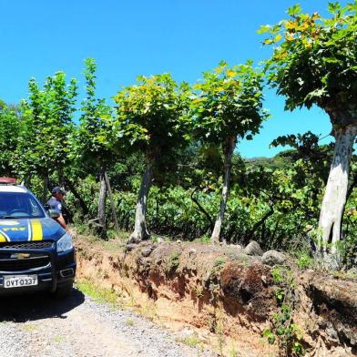  MONTE BELO DO SUL, RS, BRASIL, 08/02/2018.Brigada Militar e PRF seguem as buscas em Monte Belo do Sul, aos assaltantes que atacaram carro-forte na manhã de terça-feira (06/02). (Porthus Junior/Agência RBS)