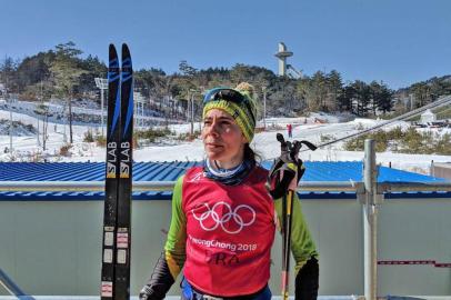 Jogos Olímpicos de Inverno PyeongChang 2018 - Atleta do Esqui cross-country, Jaqueline MourÃ£o durante treino na Coreia do Sul.