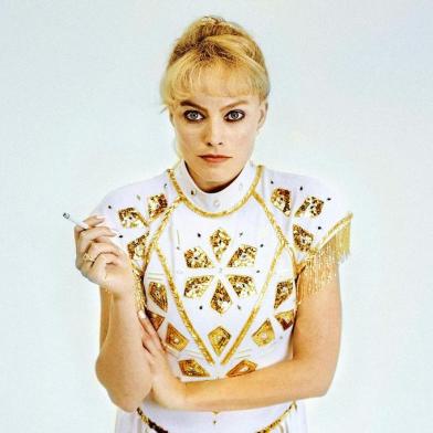 Margot Robbie como a patinadora Tonya Harding no filme Eu, Tonya