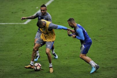  PORTO ALEGRE, RS, BRASIL - 20/02/2018 - Treino do Grêmio na Arena visando o confronto contra o Independiente pela Recopa Sul-Americana. (Anderson Fetter/Agência RBS)