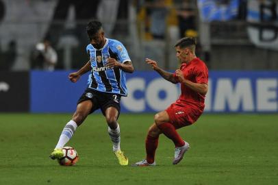  PORTO ALEGRE, RS, 21.02.2018. Grêmio enfrenta o Independiente na Arena no jogo de volta da Recopa Sul-Americana em Porto Alegre.(FOTOGRAFO: MATEUS BRUXEL / AGENCIA RBS)