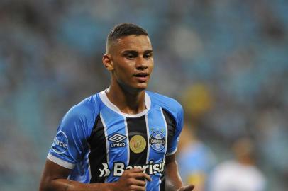 Grêmio x Novo Hamburgo, na Arena do Grêmio, em Porto Alegre, pela 9ª rodada do Gauchão. Na foto, Thonny Anderson, autor do primeiro gol do Grêmio