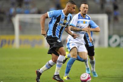 Grêmio x Novo Hamburgo, na Arena do Grêmio, em Porto Alegre, pela 9ª rodada do Gauchão. Na foto, Thonny Anderson, autor do primeiro gol do Grêmio