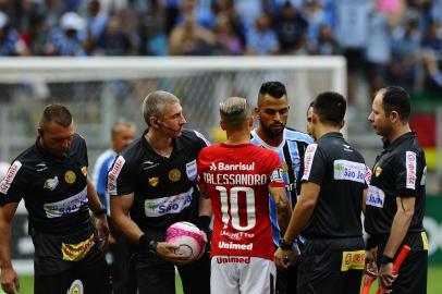  PORTO ALEGRE, RS, BRASIL, 18.03.2018. Inter e Grêmio disputam Gre-Nal 414 no estádio Arena e válido pela semifinal do Campeonato Gaúcho 2018. (MATEUS BRUXEL/AGÊNCIA RBS)