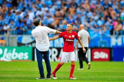  PORTO ALEGRE, RS, BRASIL, 18.03.2018. Inter e Grêmio disputam Gre-Nal 414 no estádio Arena e válido pela semifinal do Campeonato Gaúcho 2018. (ANDERSON FETTER/AGÊNCIA RBS)