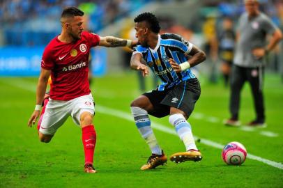 PORTO ALEGRE, RS, BRASIL, 18.03.2018. Inter e Grêmio disputam Gre-Nal 414 no estádio Arena e válido pela semifinal do Campeonato Gaúcho 2018. Na foto: Bruno Cortez(ANDERSON FETTER/AGÊNCIA RBS)