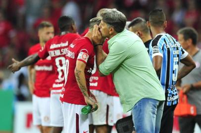  PORTO ALEGRE, RS, BRASIL - 21/03/2018 - Inter recebe o Grêmio pelo jogo de volta das quartas de final do Gauchão 2018. O jogo é o Gre-Nal de número 415. (Lauro Alves/Agência RBS)