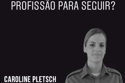 Cartaz nas redes sociais fala do assassinato da PM Caroline Pletsch
