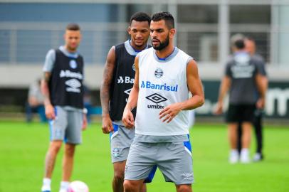  PORTO ALEGRE, RS, BRASIL, 30/03/2018 - Treino do Grêmio que ocorreu na manhã desta sexta feira. Foto - Maicon, Jaílson (FOTOGRAFO: OMAR FREITAS / AGENCIA RBS)