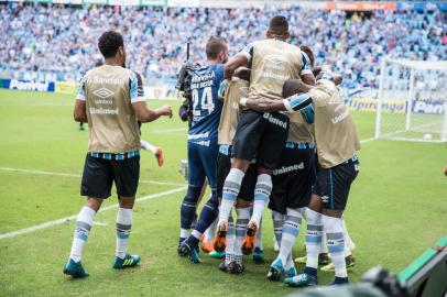 Gremio x Brasil-PELPORTO ALEGRE, RS, BRASIL, 01/04/2018- Grêmio recebe o Brasil-Pel no jogo de ida da final do Gauchão. (FOTO: LUCAS UEBEL/GREMIO FBPA, Divulgação)Editoria: SPOIndexador: Lucas UebelSecao: futebolFonte: Gremio.netFotógrafo: Gremio x Brasil-PEL