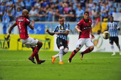  PORTO ALEGRE, RS, BRASIL, 01/04/2018- Grêmio recebe o Brasil-Pel no jogo de ida da final do Gauchão.(Carlos Macedo/Agência RBS)