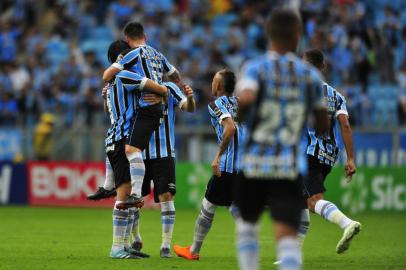  PORTO ALEGRE, RS, BRASIL, 01/04/2018- Grêmio recebe o Brasil-Pel no jogo de ida da final do Gauchão.(Carlos Macedo/Agência RBS)