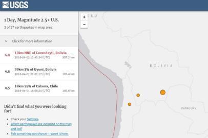 Terremoto na Bolivia