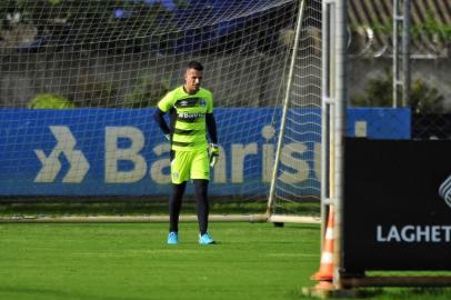  PORTO ALEGRE, RS, BRASIL, 02/04/2018- Treino do Grêmio que ocorreu na tarde desta segunda feira. (FOTOGRAFO: ANSELMO CUNHA / AGENCIA RBS)