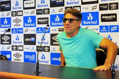 PORTO ALEGRE, RS, BRASIL - 18-04-2017 - Entrevista coletiva do técnico Renato Portaluppi. (FOTO: BRUNO ALENCASTRO/AGÊNCIA RBS)