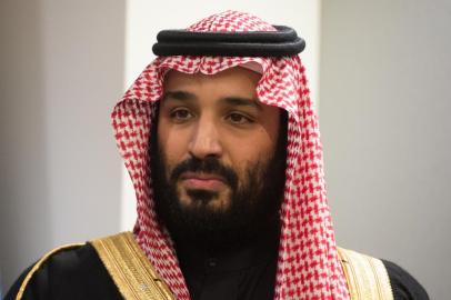  Prince Mohammed bin Salman Al Saud, Crown Prince, Kingdom of Saudi Arabia,  attends a meeting with the United Nations Secretary-General Antonio Guterres (out of frame) at the United Nations on March 27, 2018 in New York.  / AFP PHOTO / Bryan R. SmithEditoria: POLLocal: United NationsIndexador: BRYAN R. SMITHSecao: diplomacyFonte: AFPFotógrafo: STR