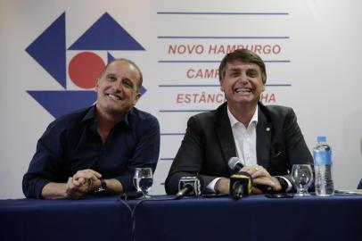  NOVO HAMBURGO, RS, BRASIL, 06/04/2018- Palestra com Jair Bolsonaro.(FOTOGRAFO: FÉLIX ZUCCO / AGENCIA RBS)