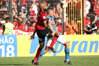  PELOTAS, RS, BRASIL, 08-04-2018.  Brasil de Pelotas na final do Gauchão 2018 contra o Grêmio no Estádio Bento Freitas . (JEFFERSON BOTEGA/AGÊNCIA RBS)Indexador: Jefferson Botega