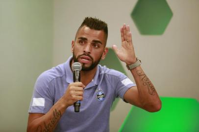  PORTO ALEGRE, RS, BRASIL - 09/04/2018 - Globo Esporte recebe os jogadores do Grêmio, Marcelo Grohe e Maicon. (FOTO: ANSELMO CUNHA/AGENCIA RBS)