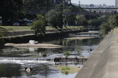  PORTO ALEGRE, RS, BRASIL, 12-04-2018: Mato, ilhas de areia e lixo tomam conta de pontos do Arroio Dilúvio, na Avenida Ipiranga (FOTO FÉLIX ZUCCO/AGÊNCIA RBS, Editoria Porto Alegre).