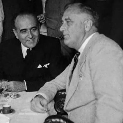 Estado Novo: 1937 - 45, documentário de Eduardo Escorel. NA foto Getúlio Vargas e presidente dos EUA Franklin Delano Roosevelt