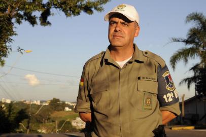  CAXIAS DO SUL, RS, BRASIL, 19/04/2018 - Perfil do Soldado Quevedo, do 12º BPM, para reportagem sobre o dia do Policial. (Marcelo Casagrande/Agência RBS)