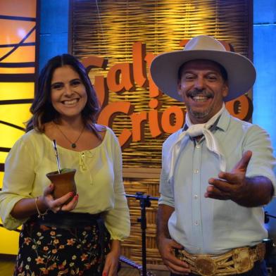 Shana Müller e Neto Fagundes, apresentadores do Galpão Crioulo