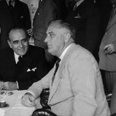 Estado Novo: 1937 - 45, documentário de Eduardo Escorel. NA foto Getúlio Vargas e presidente dos EUA Franklin Delano Roosevelt