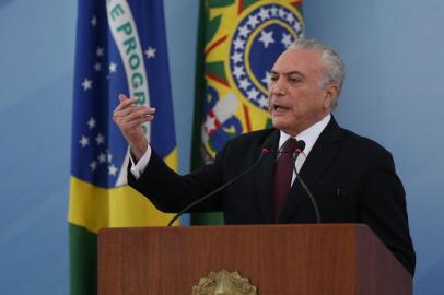 Palácio do Planalto Seguir27/04/2018 Pronunciamento do Presidente Michel Temer (Brasília - DF, 27/04/2018) Presidente da República, Michel Temer durante pronunciamento.José Cruz/Agência Brasil