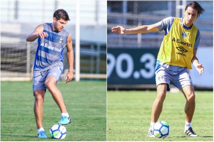 Montagem sobre fotos de Lucas Uebel / Divulgação, Grêmio