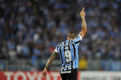  PORTO ALEGRE, RS, BRASIL, 01.05.2018. Grêmio enfrenta o Cerro Porteño, na Arena, em partida válida pela fase de grupos da Copa Libertadores 2018. Na foto, atacante Jael.Foto: Mateus Bruxel/Agência RBS