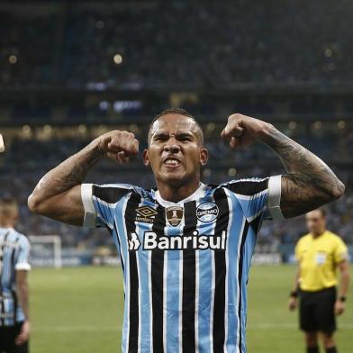  PORTO ALEGRE, RS, BRASIL, 01.05.2018. Grêmio enfrenta o Cerro Porteño, na Arena, em partida válida pela fase de grupos da Copa Libertadores 2018. Na foto, comemoração do terceiro gol do jogo, marcado por Jael.Foto: André Ávila/Agência RBS