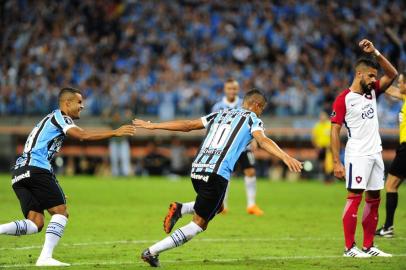  PORTO ALEGRE, RS, BRASIL, 01.05.2018. Grêmio enfrenta o Cerro Porteño, na Arena, em partida válida pela fase de grupos da Copa Libertadores 2018. Na foto, o atacante Cícero.Foto: André Ávila/Agência RBS