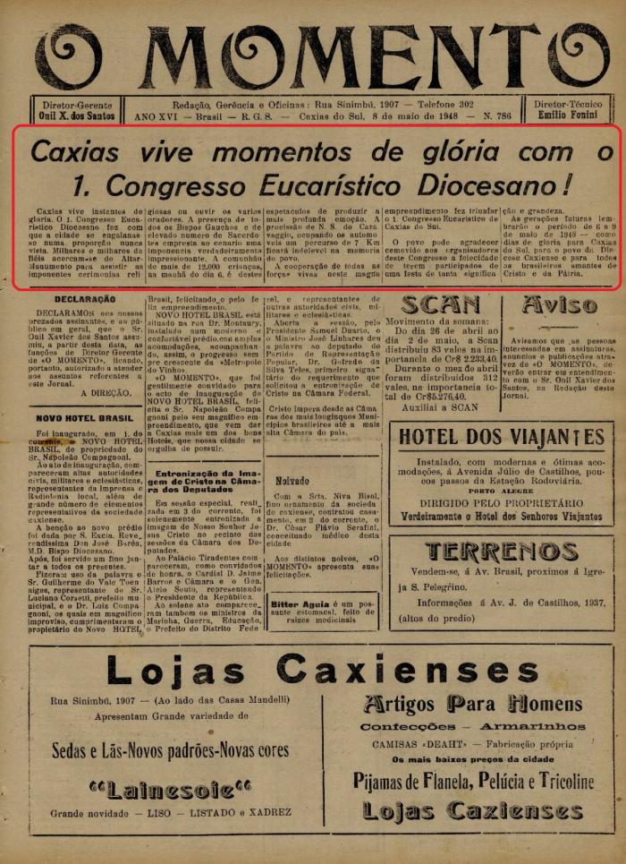 Acervo Centro de Memória da Câmara de Vereadores de Caxias do Sul, divulgação / Acervo Centro de Memória da Câmara de Vereadores de Caxias do Sul, divulgação