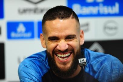  PORTO ALEGRE, RS, BRASIL, 08/05/2018 -Coletiva do Grêmio que ocorreu na tarde desta terça feira. marcelo oliveira. (FOTOGRAFO: CARLOS MACEDO / AGENCIA RBS)