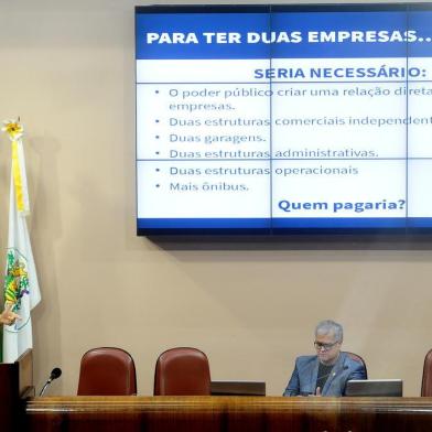  CAXIAS DO SUL, RS, BRASIL, 09/05/2018. Cassiano Fontana, presidente da Associação dos Usuários de Transporte de Passageiros de Caxias (Assutran), debate a próxima licitação para o serviço na Câmara de Vereadores. (Diogo Sallaberry/Agência RBS)