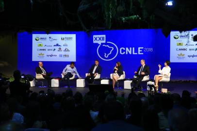  PORTO ALEGRE, RS, BRASIL, 10/05/2018--Fotos do painel com os pré-candidatos à presidência da república no CNLE 2018, em Gramado. (FOTOGRAFO:ISADORA NEUMANN / AGENCIA RBS)