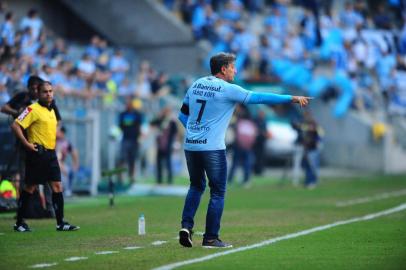  PORTO ALEGRE, RS, BRASIL, 12/05/2018 - Grêmio recebe o Inter na Arena, pela 05ª roda do Brasileirão 2018.(FOTOGRAFO: CARLOS MACEDO / AGENCIA RBS)